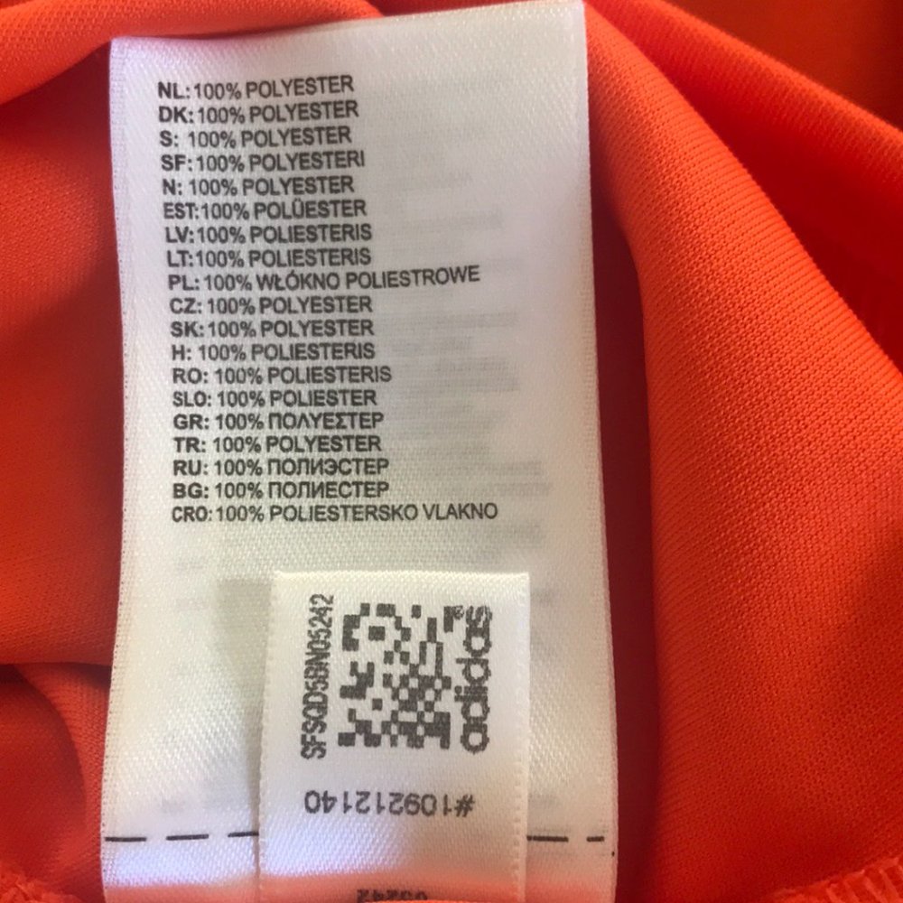 Men’s Adidas Orange Athletic Short Sleeve Shirt M - Picture 6 of 6